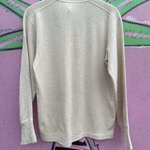 J.T. FLAGG KNITTING CO. INC. 1950S HEAVY MILITARY GRADE UTILITARIAN KNIT THERMAL UNDERSHIRT in BEIGE
