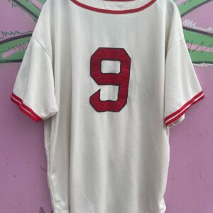 MITCHELL & NESS AS-IS THROWBACK BOSTON RED SOX BUTTON UP JERSEY #9 TED WILLIAMS in WHITE, RED