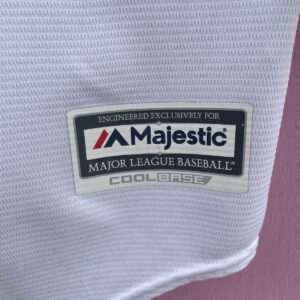 MAJESTIC MLB CLEVELAND INDIANS BUTTON UP BASEBALL JERSEY in WHITE