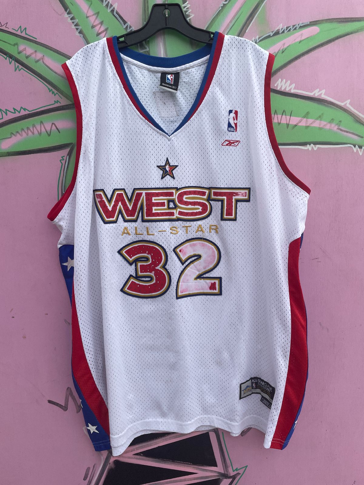 REEBOK AS-IS NBA 2005 ALLSTAR WEST #32 STOUDEMIRE BASKETBALL JERSEY in WHITE, RED, BLUE