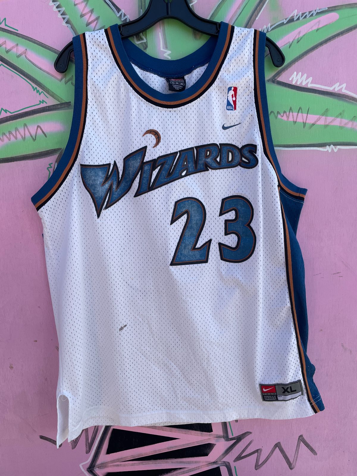 NIKE AS-IS NBA WASHINGTON WIZARDS #23 JORDAN BASKETBALL JERSEY in WHITE