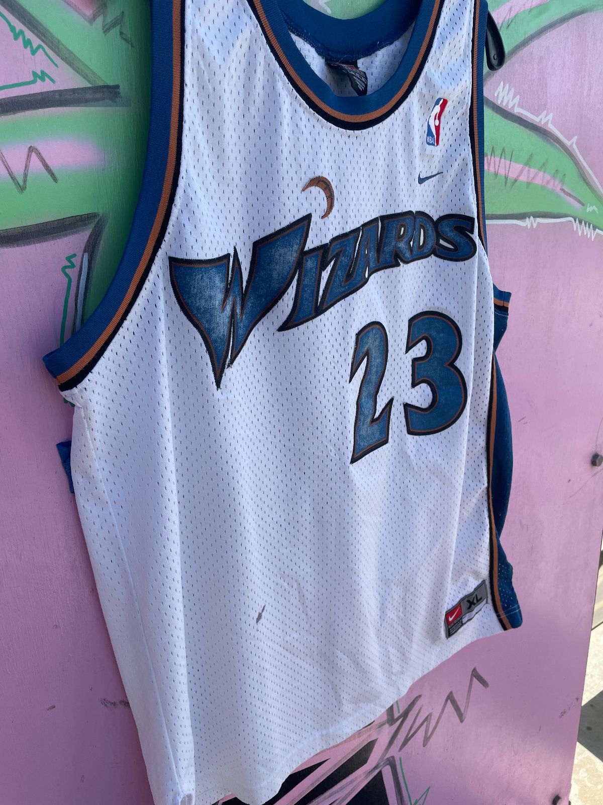 NIKE AS-IS NBA WASHINGTON WIZARDS #23 JORDAN BASKETBALL JERSEY in WHITE