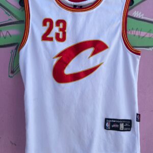 REEBOK NBA CLEVELAND CAVALIERS #23 JAMES BASKETBALL JERSEY in WHITE, RED