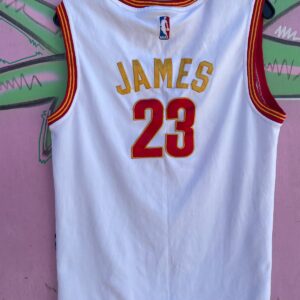 REEBOK NBA CLEVELAND CAVALIERS #23 JAMES BASKETBALL JERSEY in WHITE, RED