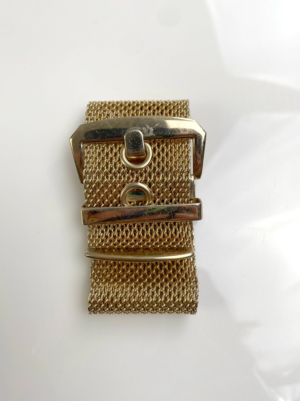 1990S GOLD PLATED MESH BELT STYLE BRACELET in GOLD