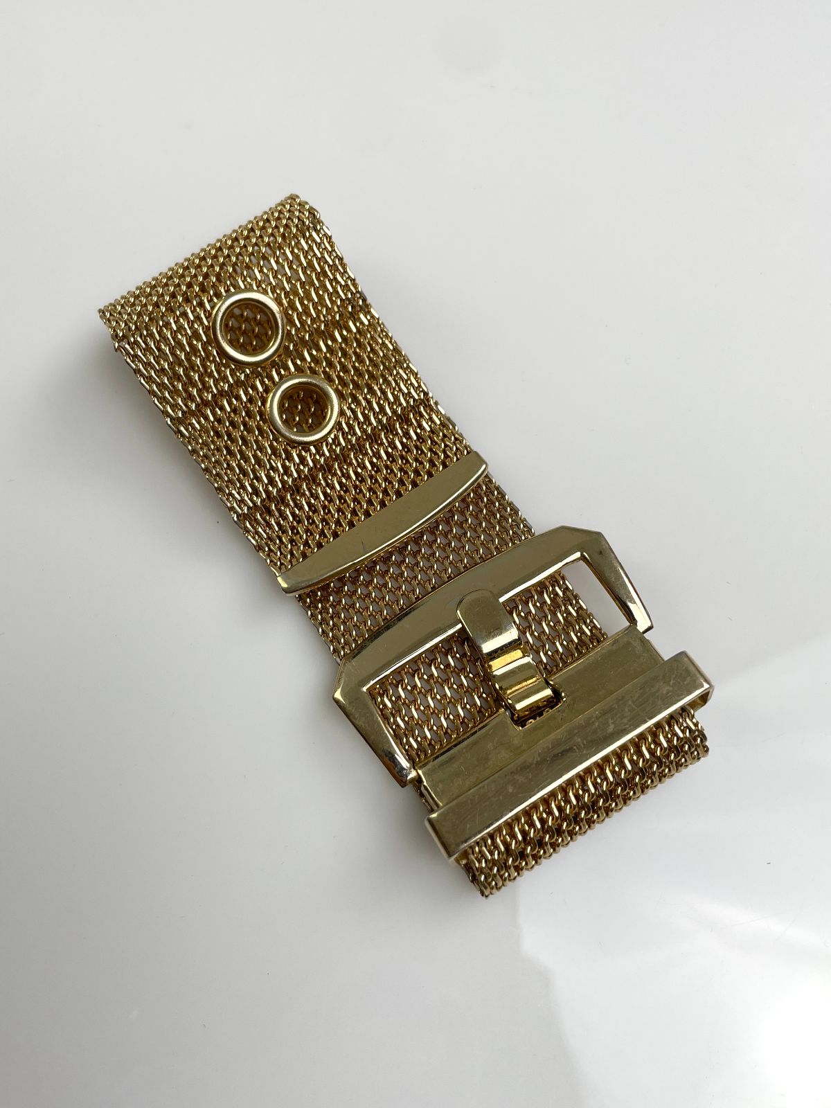 1990S GOLD PLATED MESH BELT STYLE BRACELET in GOLD