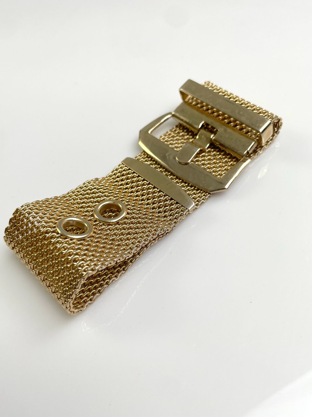 1990S GOLD PLATED MESH BELT STYLE BRACELET in GOLD