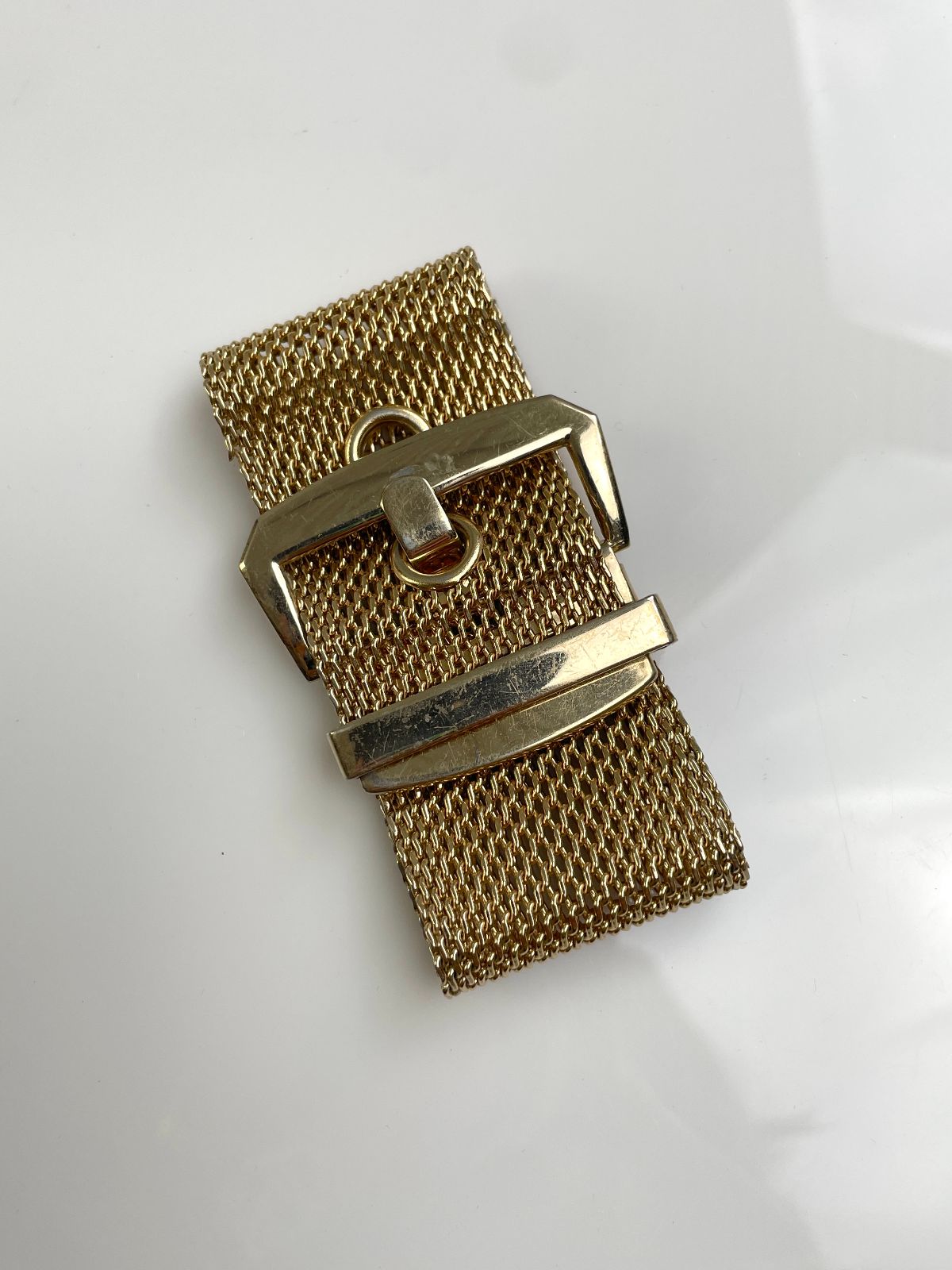 1990S GOLD PLATED MESH BELT STYLE BRACELET in GOLD