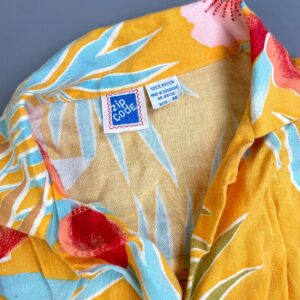 ZIP CODE *AS-IS* SO SWEET! LITTLE HAWAIIAN PRINT RAYON SHIRT in YELLOW
