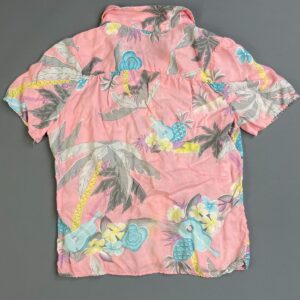 L'TONARY *AS-IS* ADORB! SHORT SLEEVE SMALL FIT BUBBLE GUM PINK HAWAIIAN TOP in PINK, BLUE