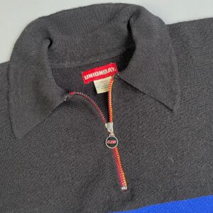 UNION BAY *AS-IS* CUTE! 1990S QUARTER ZIP KNIT PULLOVER TOP in BLUE, BLACK, RED