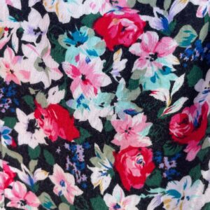 ALL THAT JAZZ 1990S FLORAL PRINT MINI DRESS LACE UP BACK in PINK, WHITE