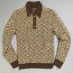 *AS-IS* COLLARED GEOMETRIC KNIT PULLOVER SWEATER