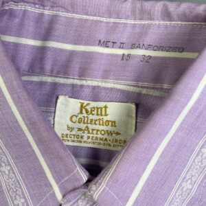 KENT COLLECTION BY ARROW *AS-IS* ORNATE VERTICAL STRIPED LONG SLEEVE BUTTON DOWN SHIRT in PURPLE, WHITE