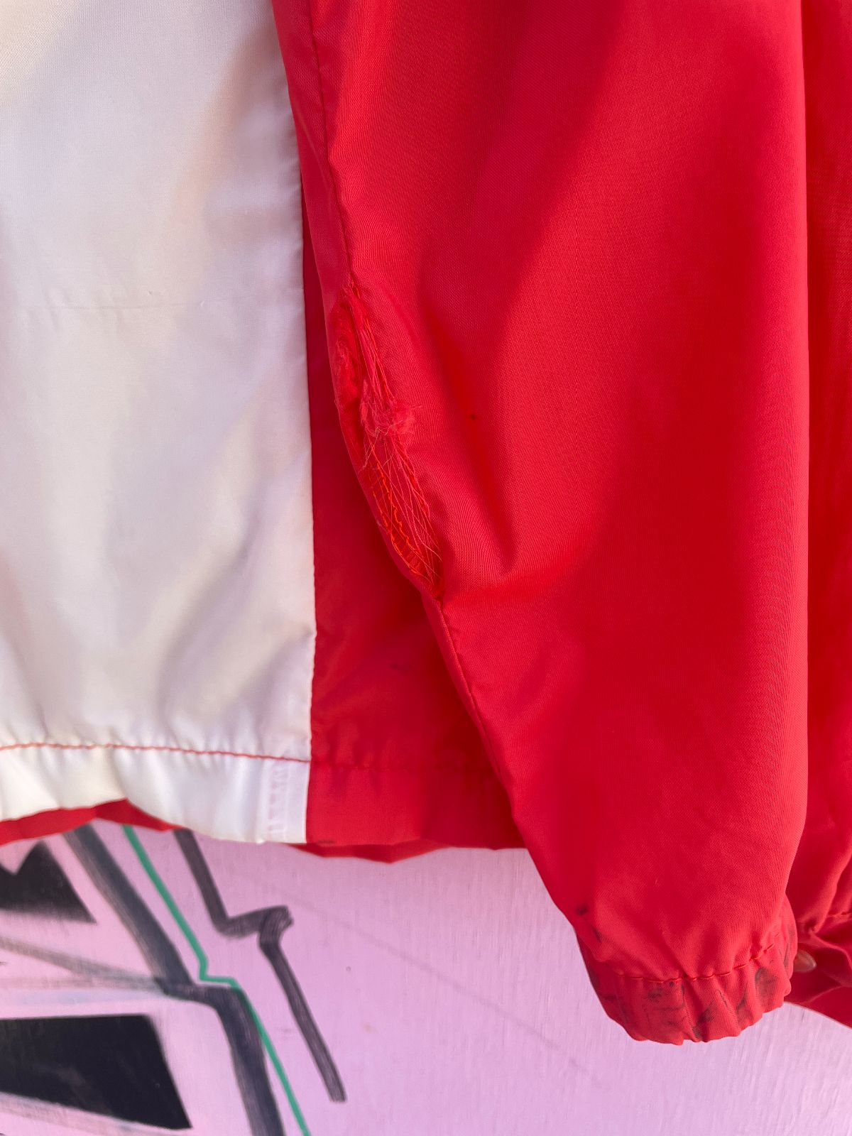 RONNER 1970S COCA-COLA IT'S THE REAL THING ZIP-UP CAFE RACER WINDBREAKER in RED, WHITE