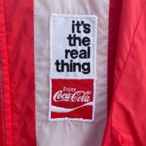 RONNER 1970S COCA-COLA  IT'S THE REAL THING ZIP-UP CAFE RACER WINDBREAKER in RED, WHITE