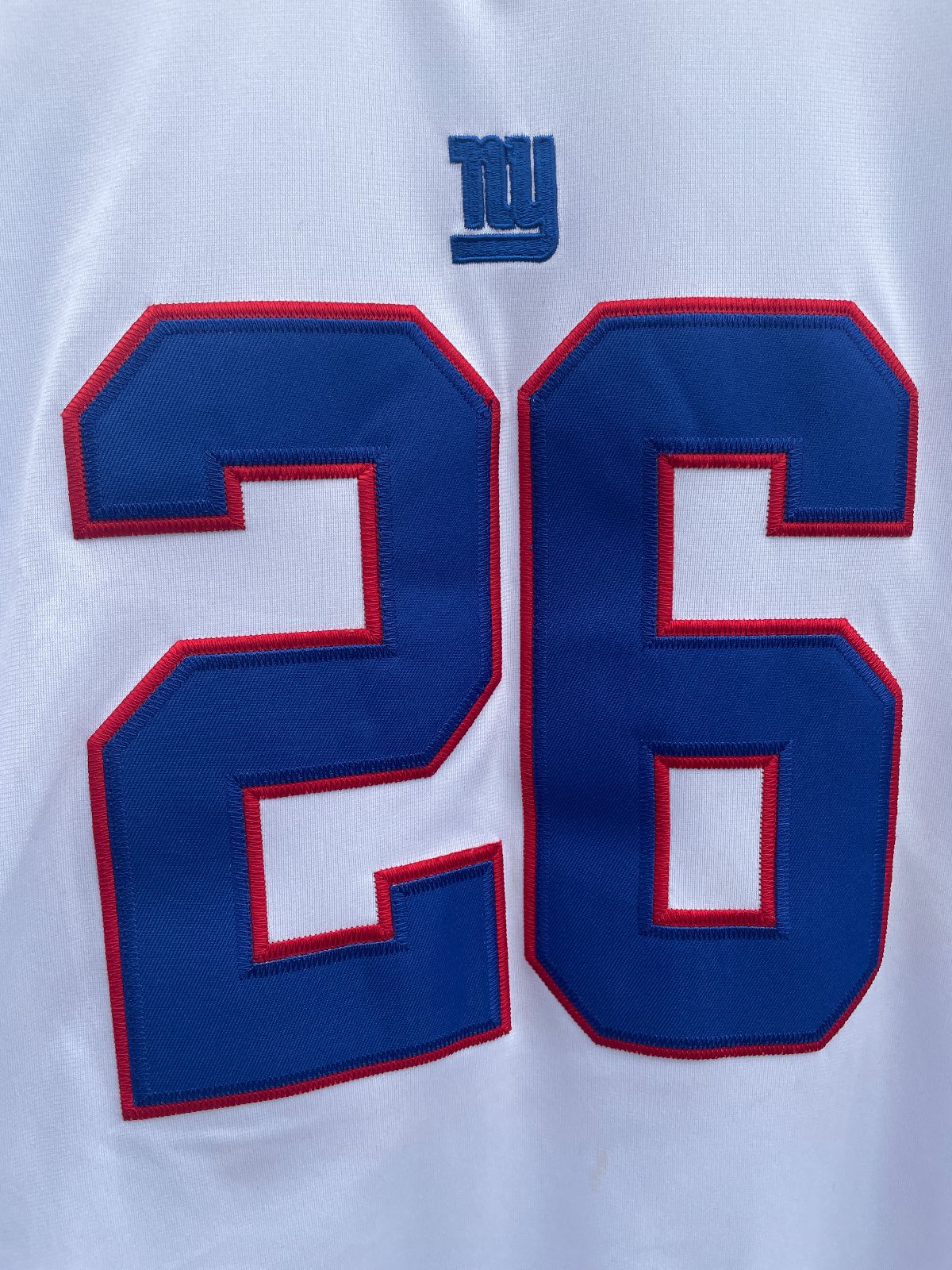 NFL PLAYERS AS-IS NFL NEW YORK GIANTS #26 BARKLEY EMBROIDERED FOOTBALL JERSEY in WHITE