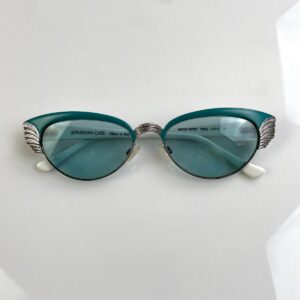 JONATHAN CATE MADE IN ITALY 1950S STYLE ORNATE FRAME CAT EYE - HOTSIE TOTSIE in SILVER, BLUE