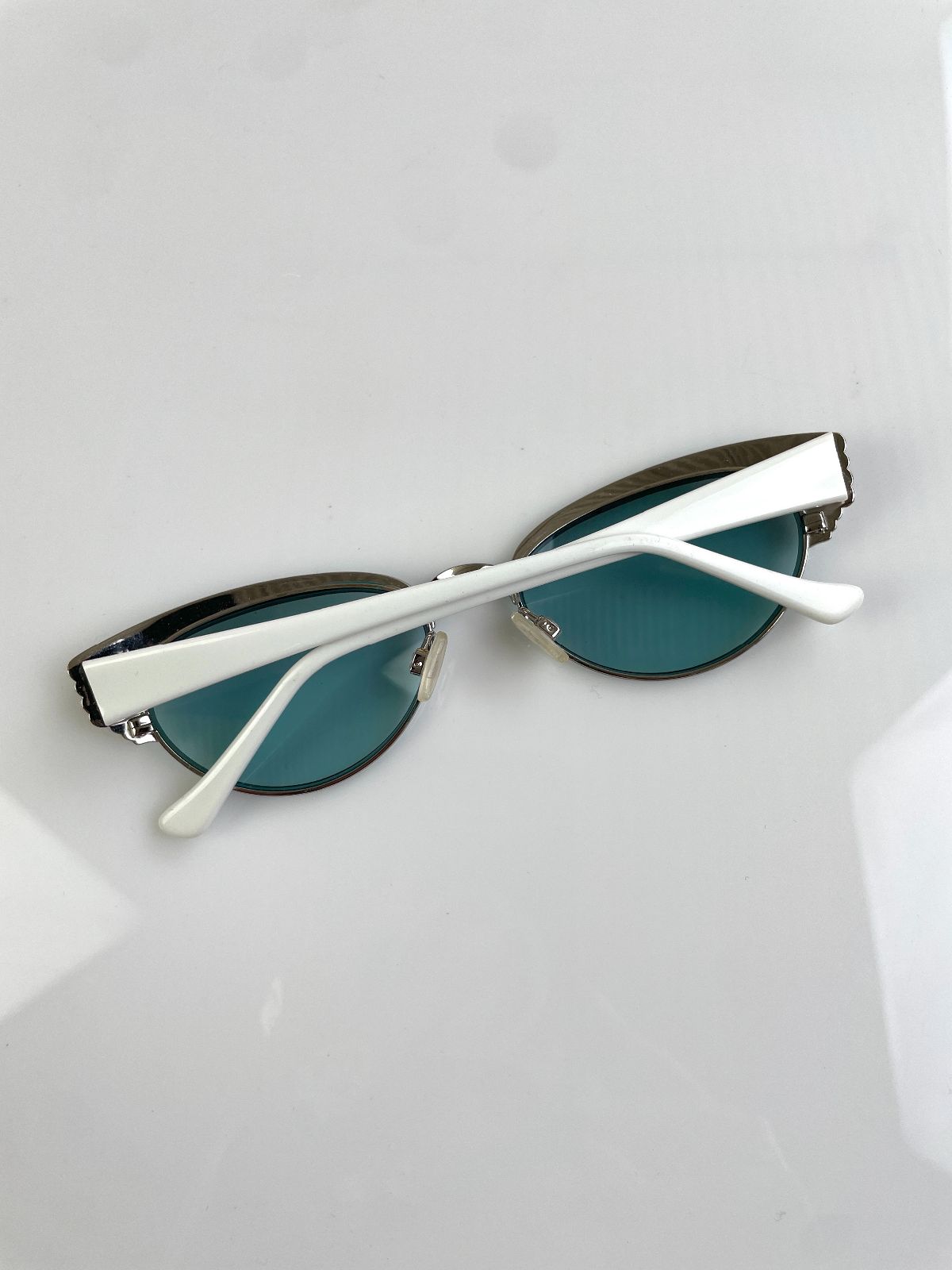 JONATHAN CATE MADE IN ITALY 1950S STYLE ORNATE FRAME CAT EYE - HOTSIE TOTSIE in SILVER, BLUE