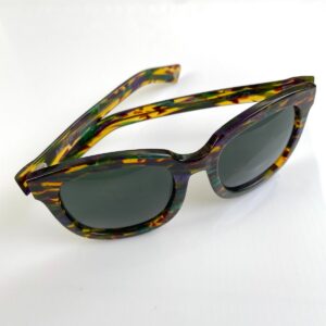 AHLEM EYEWEAR LIMITED & RARE MADE IN FRANCE, VTG 1970S ACETATE FRAME TERRAZZO STYLE SUNGLASSES