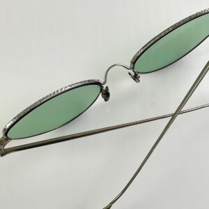 RARE! 18K WHITE GOLD WIRE RIM ROUNDED CATEYE SUNGLASSES *NEVER RELEASED in SILVER, BLUE