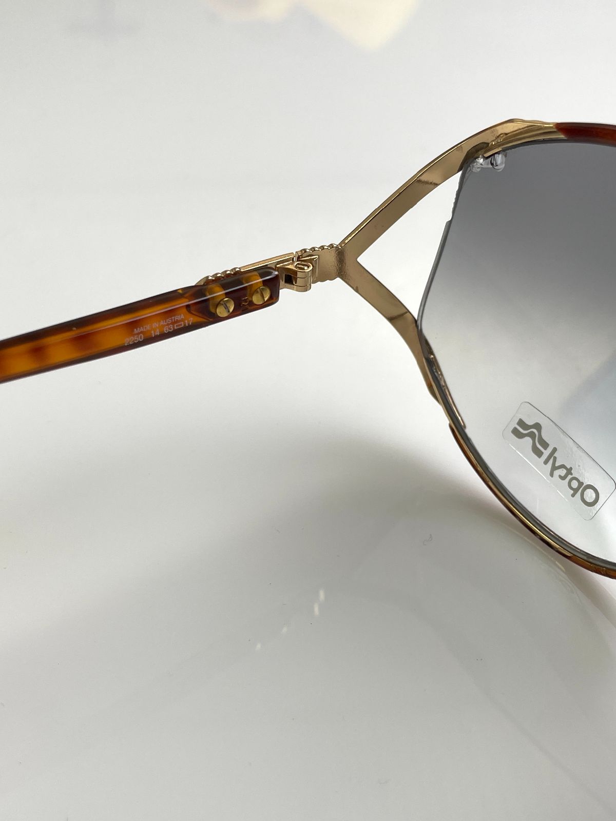 CHRISTIAN DIOR *AS-IS* 1970S DEADSTOCK DIOR GOLD BUTTERFLY FRAME SUNGLASSES in GOLD, AMBER