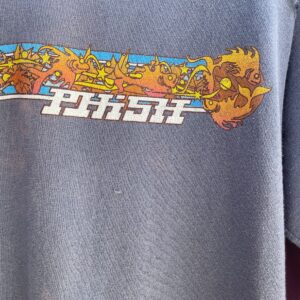 ANVIL *AS-IS* 1990S SUNFADED PHISH GRAPHIC TSHIRT - LONG SLEEVE, SMALL FIT in GREY