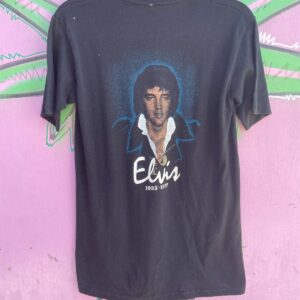 JERZEES BY RUSSELL SUPER COOL! 1970S ELVIS PORTRAIT SHIRT in BLACK