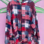 1990S PATCHWORK PLAID ZIPUP HOODED JACKET