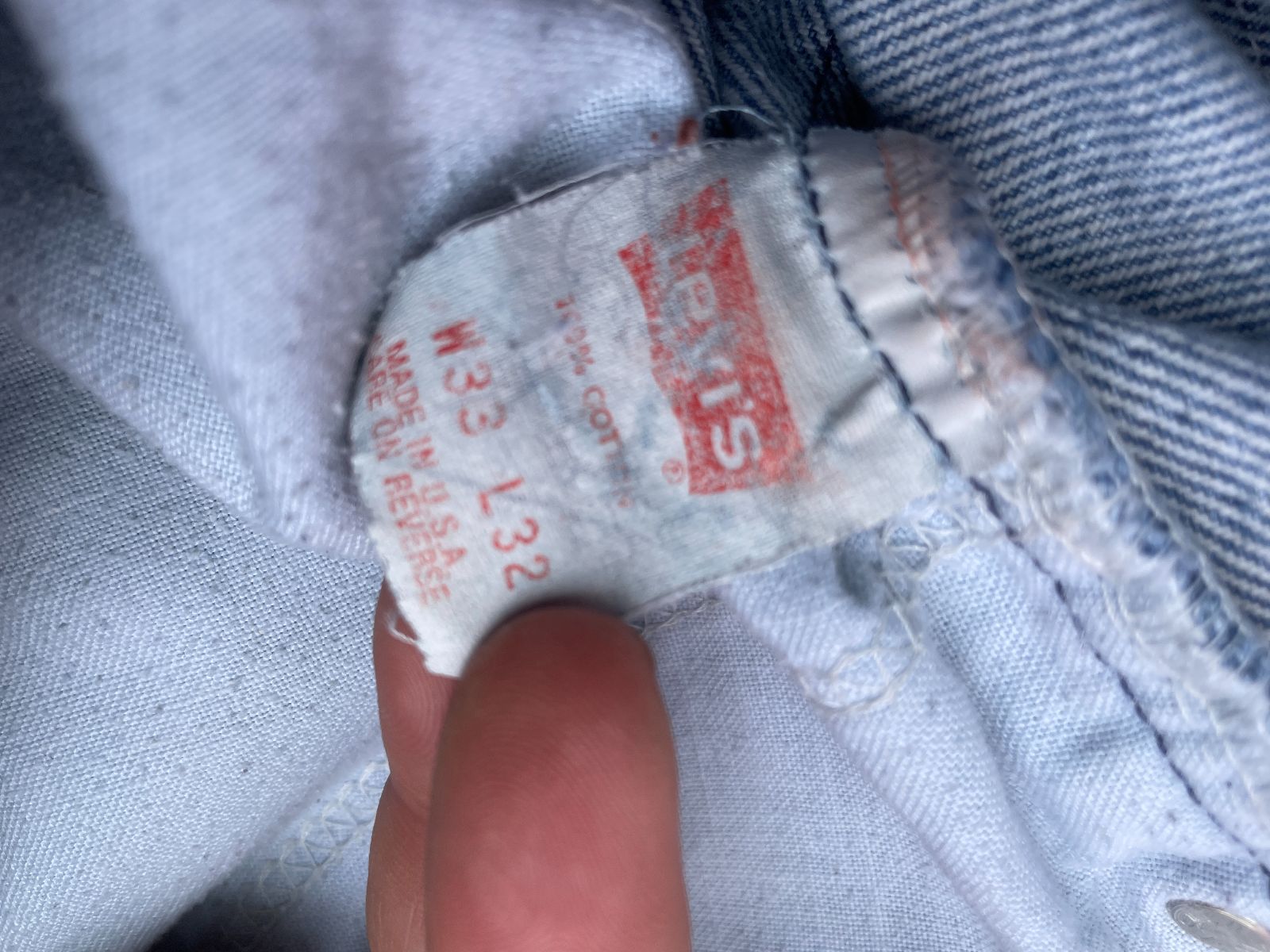 LEVIS ONE OF A KIND! REPURPOSED LEVIS ORANGE TAB DENIM JEANS + 11 POCKETS in BLUE