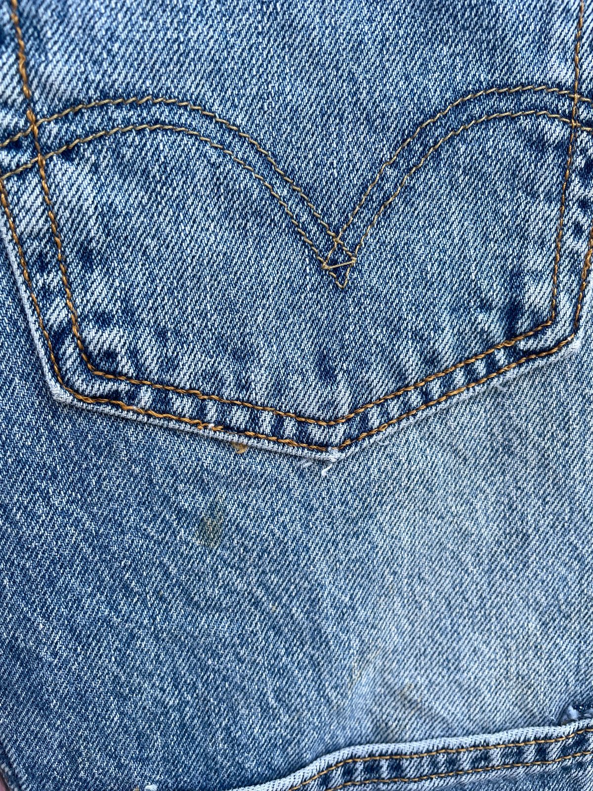 LEVIS ONE OF A KIND! REPURPOSED LEVIS ORANGE TAB DENIM JEANS + 11 POCKETS in BLUE