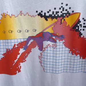 OP 1983 OCEAN PACIFIC SURF GRAPHIC SINGLE STITCH T-SHIRT in WHITE