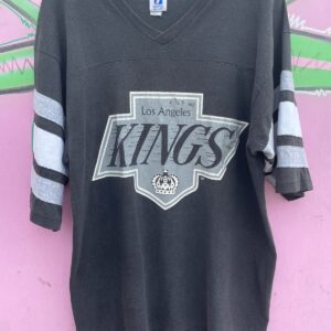 LOGO 7 EPIC NHL LOS ANGELES KINGS STRIPED JERSEY T-SHIRT in BLACK