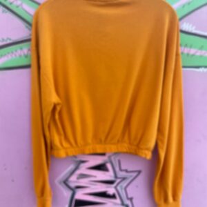 CREP CROPPED QUARTER ZIP FRENCH TERRY SWEATSHIRT in ORANGE