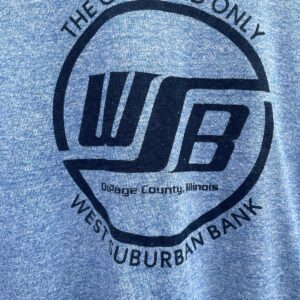 WEST SUBURBAN BANK DUPAGE COUNTY IL RINGER T-SHIRT in BLUE