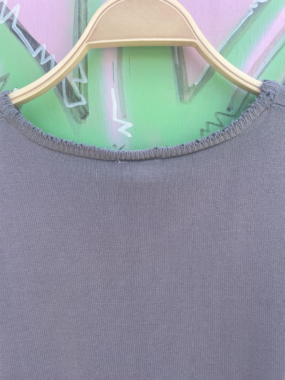 XLARGE *AS-IS* PERFECTLY DISTRESSED 100% COTTON SOFT SWEATER VEST in GREY