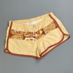 1960S-70S RUNNING SHORTS, HAWAIIAN BARKCLOTH PANEL