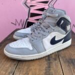 NIKE AIR JORDAN 1S WHITE / WOLF GREY-NAVY BASKETBALL SNEAKERS DQ8426-104