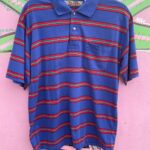 1990S BLUE STRIPED POLO SHIRT