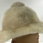 VINTAGE 1960S-70S WHITE MINK FUR BUCKET HAT