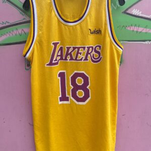 LAKERS AS-IS LOS ANGELES LAKERS #18 #19 WISH PROMO BASKETBALL JERSEY in YELLOW