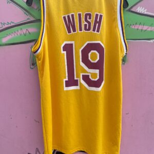LAKERS AS-IS LOS ANGELES LAKERS #18 #19 WISH PROMO BASKETBALL JERSEY in YELLOW