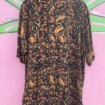 1990S FUNKY PRINT RAYON SHORT SLEEVE BUTTON DOWN SHIRT