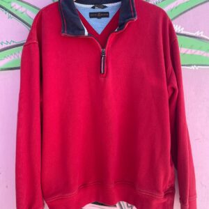 TOMMY HILFIGER QUARTER ZIP TOMMY HILFIGER SWEATSHIRT in RED
