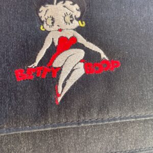 *AS-IS* CUTE! EMBROIDERED BETTY BOOP NYLON MINI BACKPACK in BLACK