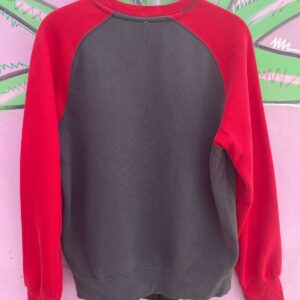 NIKE CLASSIC NIKE FRONT LOGO 2-TONE RAGLAN SWEATSHIRT in RED, GREY