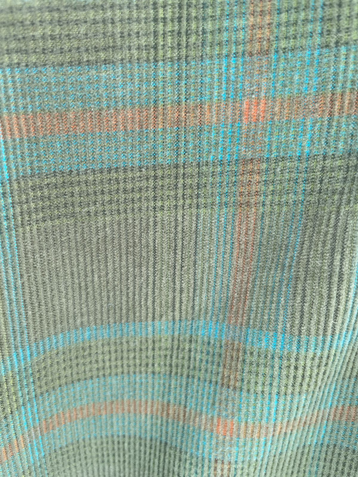 TERRITORY AHEAD NICE! GRID PLAID CORDUROY SHIRT in GREEN, BLUE