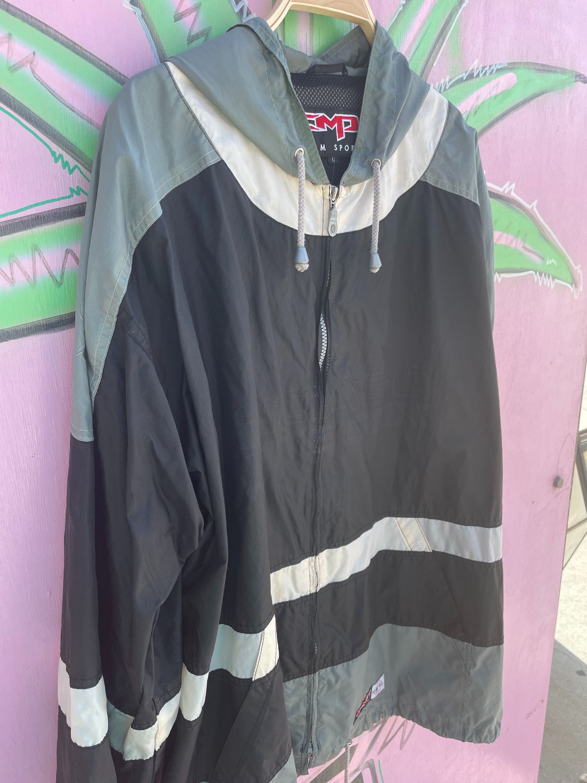 CMP *AS-IS* WHITE SOX COLOR BLOCK WINDBREAKER JACKET in BLACK, GREY