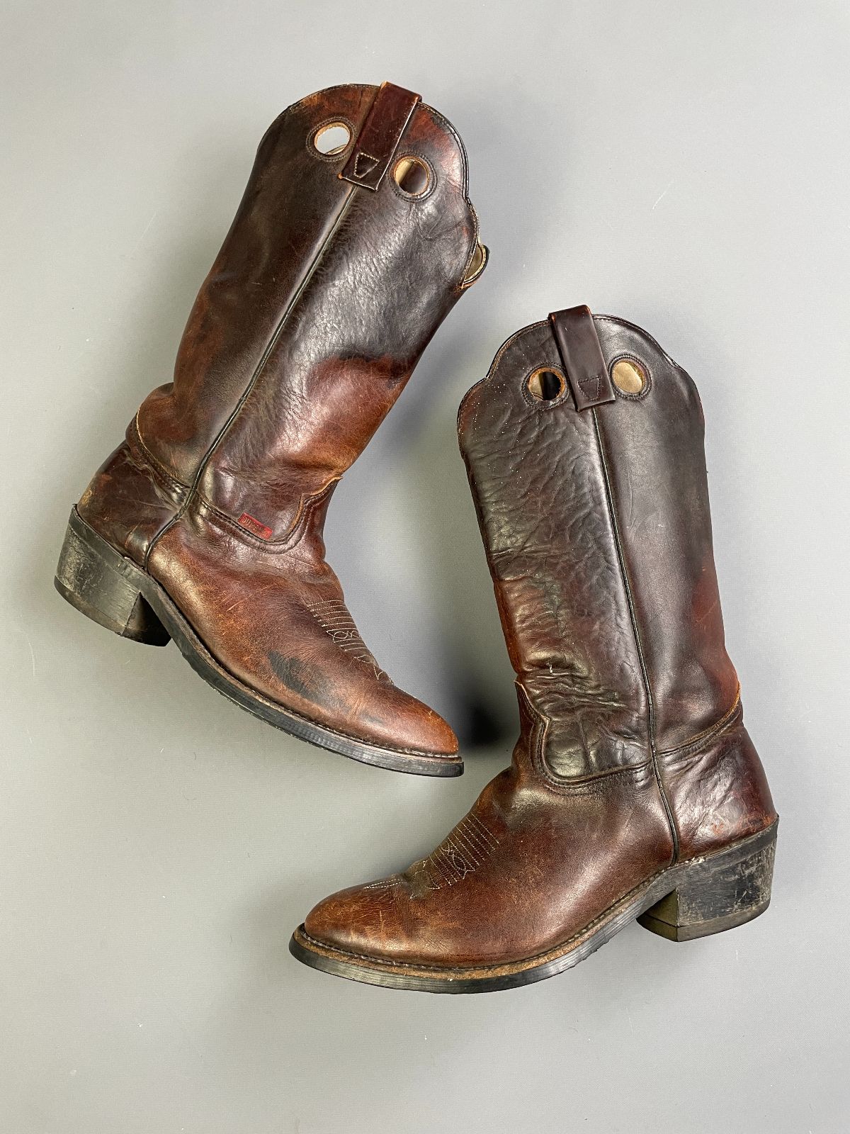 DURANGO *AS-IS* HEAVY ESPRESSO OILED LEATHER WESTERN COWBOY BOOTS in BROWN