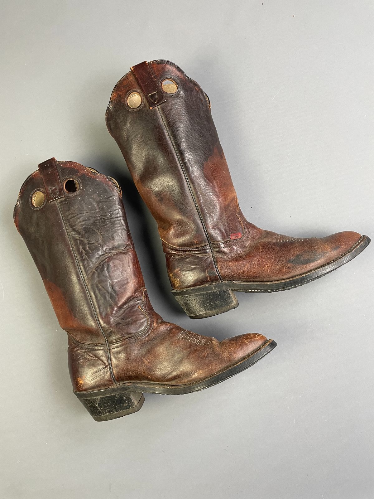 DURANGO *AS-IS* HEAVY ESPRESSO OILED LEATHER WESTERN COWBOY BOOTS in BROWN